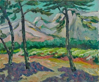 Lot 1007 - *John Hanbury Pawle (1915-2010) oil on board- Eygalieves Landscape, signed and dated 93, 52cm x 65cm