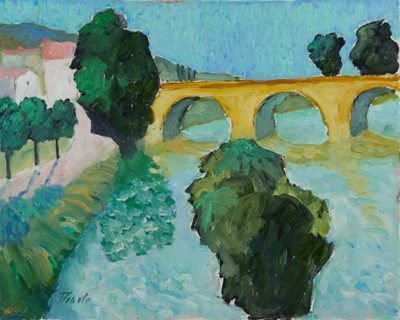 Lot 1012 - *John Hanbury Pawle (1915-2010) oil on board- The Chez at Blézé, signed and dated 97, 40.5cm x 51cm