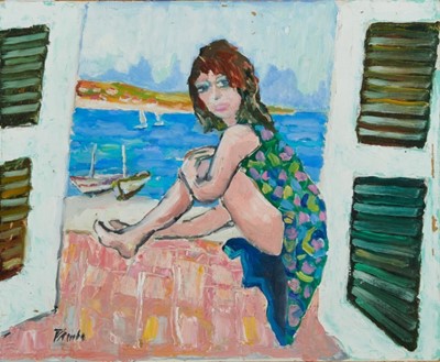 Lot 1014 - *John Hanbury Pawle (1915-2010) oil on board- Bedroom Window, signed, 33cm x 40cm