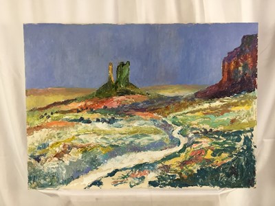 Lot 74 - *John Hanbury Pawle (1915-2010) oil on board- ‘The West’, signed, 58cm x 80cm