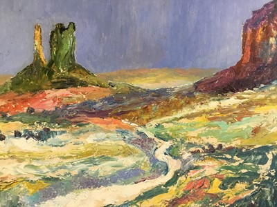 Lot 74 - *John Hanbury Pawle (1915-2010) oil on board- ‘The West’, signed, 58cm x 80cm