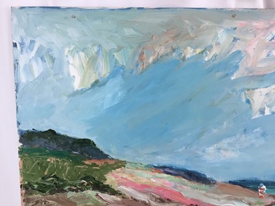 Lot 76 - *John Hanbury Pawle (1915-2010) oil on board- ‘St Mawes’, with sunset seascape verso, both sides signed, 51cm x 61cm