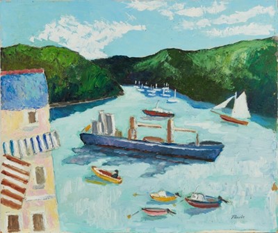 Lot 1053 - *John Hanbury Pawle (1915-2010) oil on board- Fowey River, signed, 51cm x 60cm