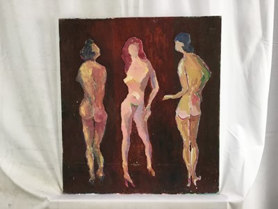 Lot 87 - *John Hanbury Pawle (1915-2010) oil on board- ‘Cat Walk’, titled verso, 51cm x 46cm