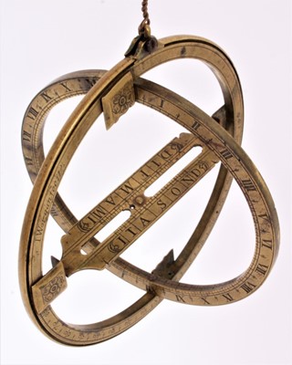 Lot 2562 - Scarce Late 17th / early 18th century brass equinoctial ring dial