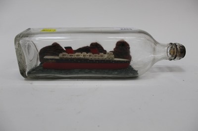 Lot 2465 - Two vintage ships in bottles