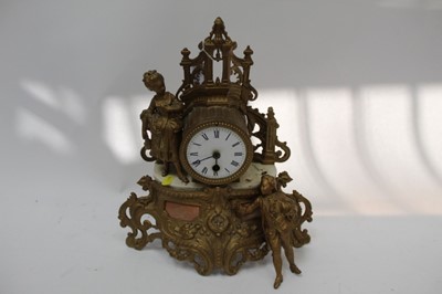 Lot 2490 - 19th century French gilt mantel clock