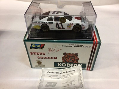 Lot 1839 - Spark British Steam Car LSR, 1998 Kodiak Chevrolet Monte Carlo, plus two Eddie Stobart lorries, all boxed