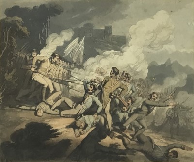 Lot 59 - Set of four 19th century Richard Westall handcoloured aquatints depicting scenes from the Peninsula Wars