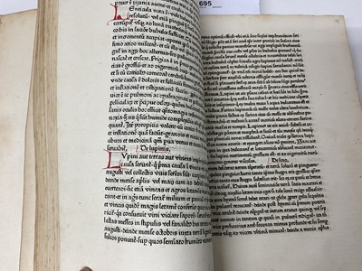 Lot 695 - Petrus de Crescentiis  Ruralia commoda, first edition of the first printed book on agriculture, Augsburg, Johann Schuessler, 1471.