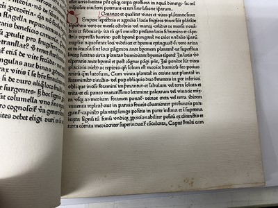 Lot 695 - Petrus de Crescentiis  Ruralia commoda, first edition of the first printed book on agriculture, Augsburg, Johann Schuessler, 1471.