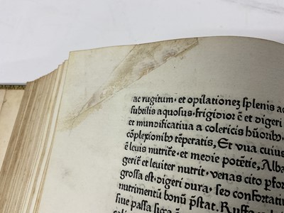 Lot 695 - Petrus de Crescentiis  Ruralia commoda, first edition of the first printed book on agriculture, Augsburg, Johann Schuessler, 1471.