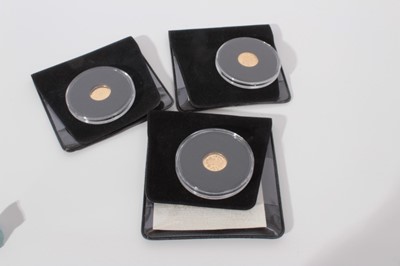 Lot 405 - Tristan Da Cunha - Mixed gold quarter Sovereigns' to include 'Remembrance Day' 2016, 'Lest We Forget' 2016 and Centenary of the Unknown Soldier 2020 (N.B. all with various poppy reverses) (3 coin...