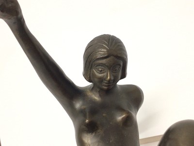 Lot 2496 - Bronzed Art Deco style figure of a lady