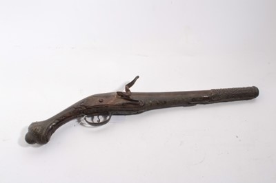 Lot 1091 - 19th century Turkish flint lock holster pistol