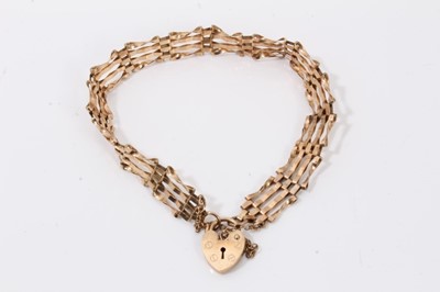 Lot 166 - 9ct gold gate bracelet with padlock clasp