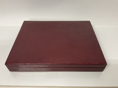 Lot 65 - Good quality Spanish red leather stationary box of rectangular form, 31cm x 24cm