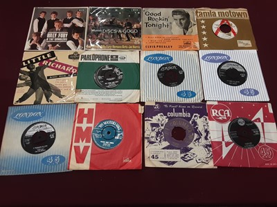 Lot 2232 - Carrying case of single records including Sam Cooke, Tim Andrews, Elvis Presley, Chuck Berry, Dion and the Belmonts, Dell-Vikings, Fabulous Flee-Rakkers, Beach Boys, Freddy Cannon and Jeanne and Ja...