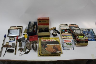 Lot 2497 - Box of sundry collectables, including stereo slides, lighters and corkscrews