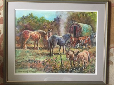 Lot 1 - Alan Langford watercolour - Atchin Tan 1,  37cm x 47cm framed