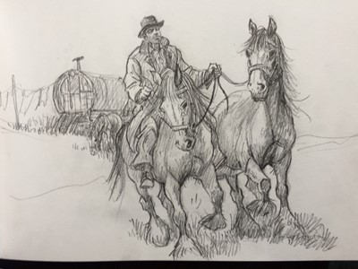 Lot 6 - Alan Langford pencil sketch