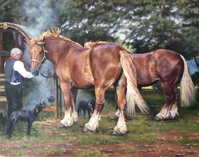 Lot 27 - Jane Braithwaite oil - Beautiful Boy, 71cm x 56cm unframed (approx. 81cm x 66cm framed)