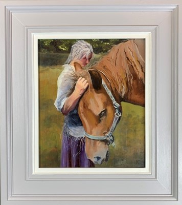 Lot 49 - Malcolm Cudmore SAA oil on board - Best of Friends 48cm x 43cm framed