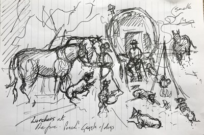 Lot 53 - Melanie Wright ink of paper - sketch 2
