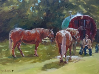 Lot 56 - Paul Alcock oil on board - No. 1, 43cm x 53cm framed