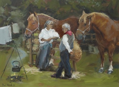 Lot 57 - Paul Alcock oil on board - No. 2 43cm x 53cm framed