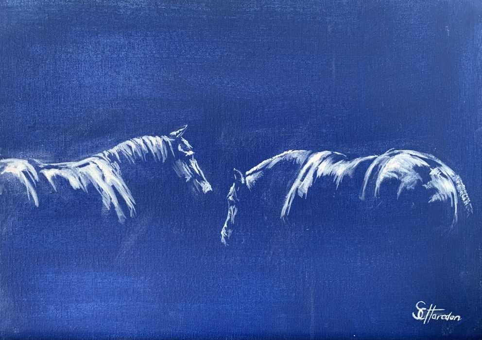 Lot 69 - Sophie Harden oil - Relax, 25cm x 35cm unframed