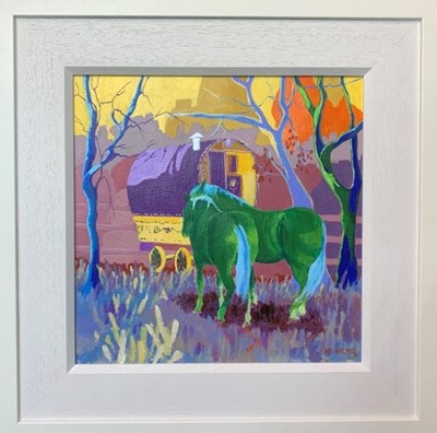 Lot 78 - Sue Wilmer acrylic on canvas - In My Dreams, 18.5cm x 33cm framed