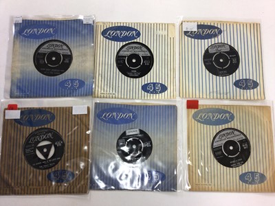 Lot 2278 - Box of approx 170 single records and sleeveless EP 's  on the London label. many tri-centres and included are Fats Domino, Donnie Brooks, Larry Williams, Jerry Lee Lewis, Johnny Burnette, Little Ri...