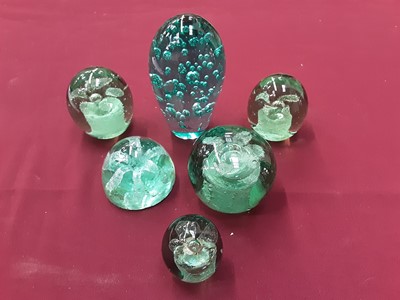 Lot 1212 - Six Victorian Green Glass Dump Eights, including x3 Castleford, circa. 1860 (6)