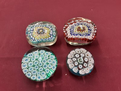 Lot 1214 - Four Murano Millefiori Paperweights (4)
