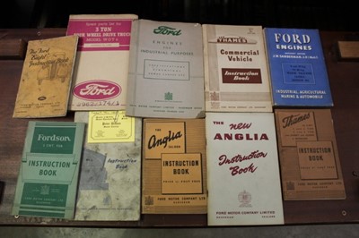 Lot 2035 - Collection of 14 Ford, Thames and Fordson Spare parts lists, instruction and reference books (to include Pre War models)