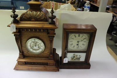 Lot 2764 - Victorian mantel clock and ansonia clock