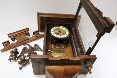 Lot 2506 - Vienna style wall clock surmounted by an eagle