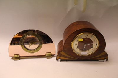Lot 2507 - Art Deco mantel clock and an Art Deco peach clock