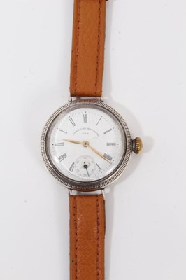 Lot 181 - First World War Officer's silver Waltham trench wristwatch