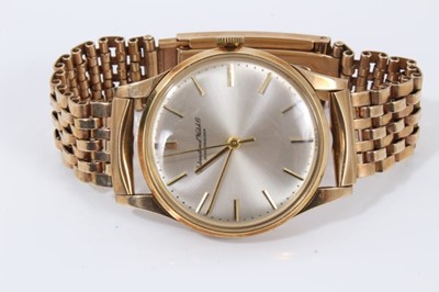 Lot 199 - 1960s IWC International Watch Co Schaffhausen 9ct gold wristwatch
