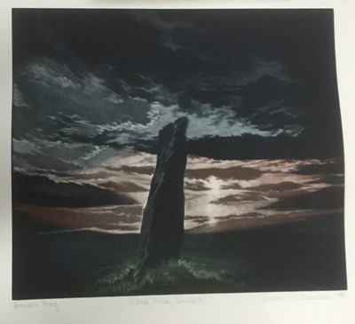 Lot 23 - Susan E. Jameson (b.1944) mezzotint - ‘Long Meg Sunset’ signed and dated 1979, artists proof, unframed