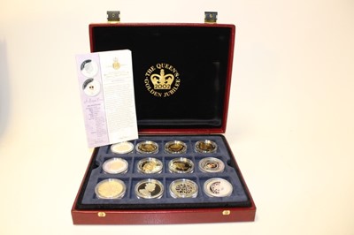 Lot 432 - World - Westminster 'Golden Jubliee' twenty four coin Commonwealth silver Crown collection (N.B. Cased with Certificates of Authenticity) (1 coin set)