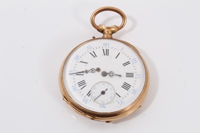 Lot 223 - Late 19th French 18ct gold pocket watch