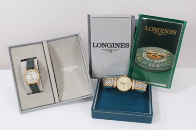 Lot 253 - Two Longines ladies wristwatches