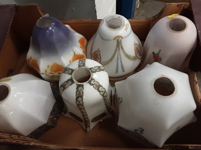 Lot 1241 - Six 1920s glass light shades