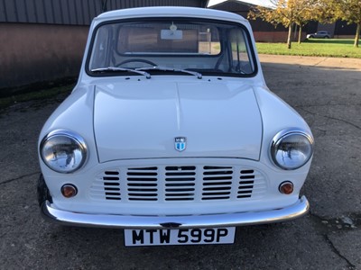 Lot 1980 - 1976 Mini 850 Pickup, 848cc, Reg. No. MTW 599P, finished in white with a vinyl interior.