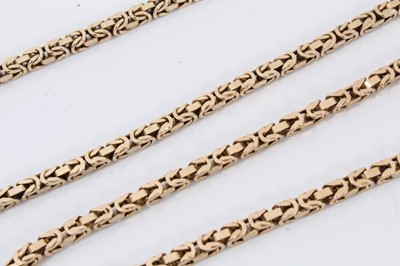 Lot 262 - 9ct gold fancy link chain and matching bracelet