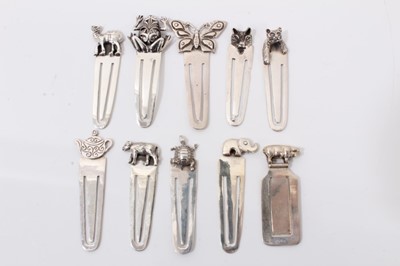 Lot 281 - Ten silver small novelty bookmarks