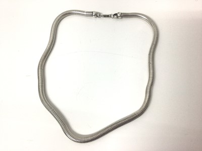 Lot 74 - Silver snake-link chain, 52cm long, approx 6mm diameter